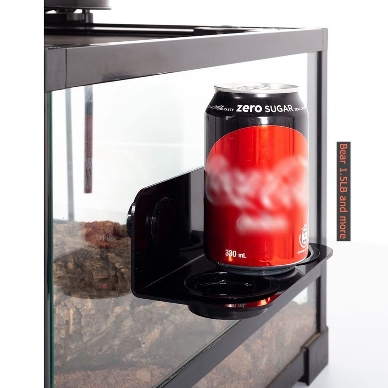 WACOOL Magnetic Reptile Ledge, Acrylic Gecko Feeding Ledge with 6PCS Cups, Reptile Food Water Feeder Dish for Geckos Iguana Chameleon Pets (Black) - Image 4